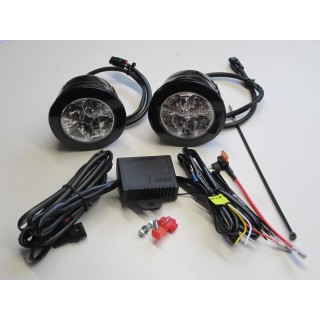 Round LED Day Running Lamps DRL Lights with universal fitting cover